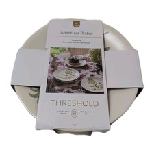 Set Of 4 Threshold Green Floral Appetizer Pla...