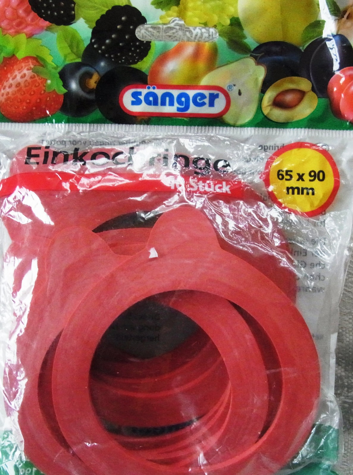 Sänger Einkoch-Gummiringe Rot 65 X 90 Mm 10Er-Pack 0,25 - 1,0 L 4012677090716 - Image 3