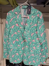 Vineyard Vines Banana Leaves Classic Fit Blazer In Hibiscus  Men  s Sz 40R  NWT