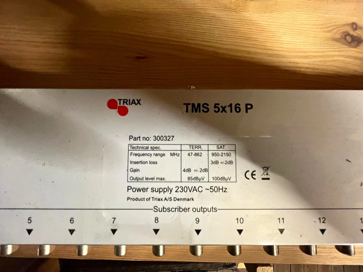 Triax TMS 5x16 P Multiinterruptor Satelital 5 Entradas 16 Salidas 300327