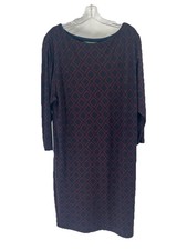 Ralph Lauren Sheath Dress Navy Maroon Old Money Preppy Classic Sz 10