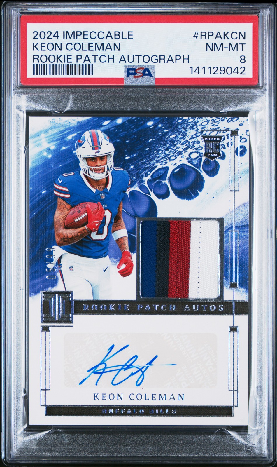 Keon Coleman Panini Impeccable Rookie Patch Autographs #RPAKCN Base
