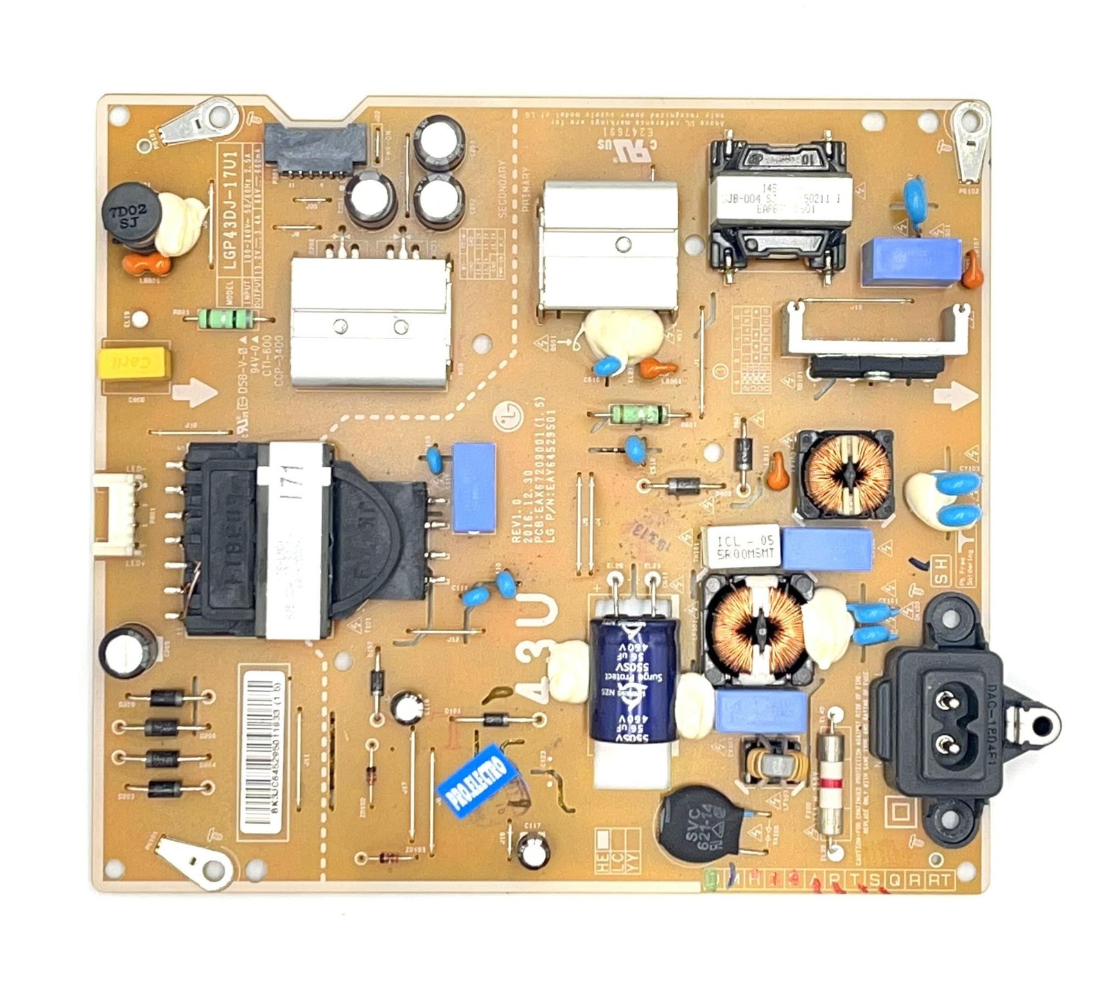 LG 43UK6300PLB 43UK6400 LGP43DJ-17U1 EAX67209001 (1.5) TV Power Supply