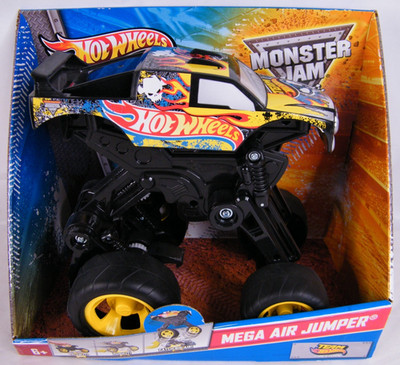 Team Hot Wheels Mega Air Jumper Monster Jam Toy Truck Black Mattel (2013) New