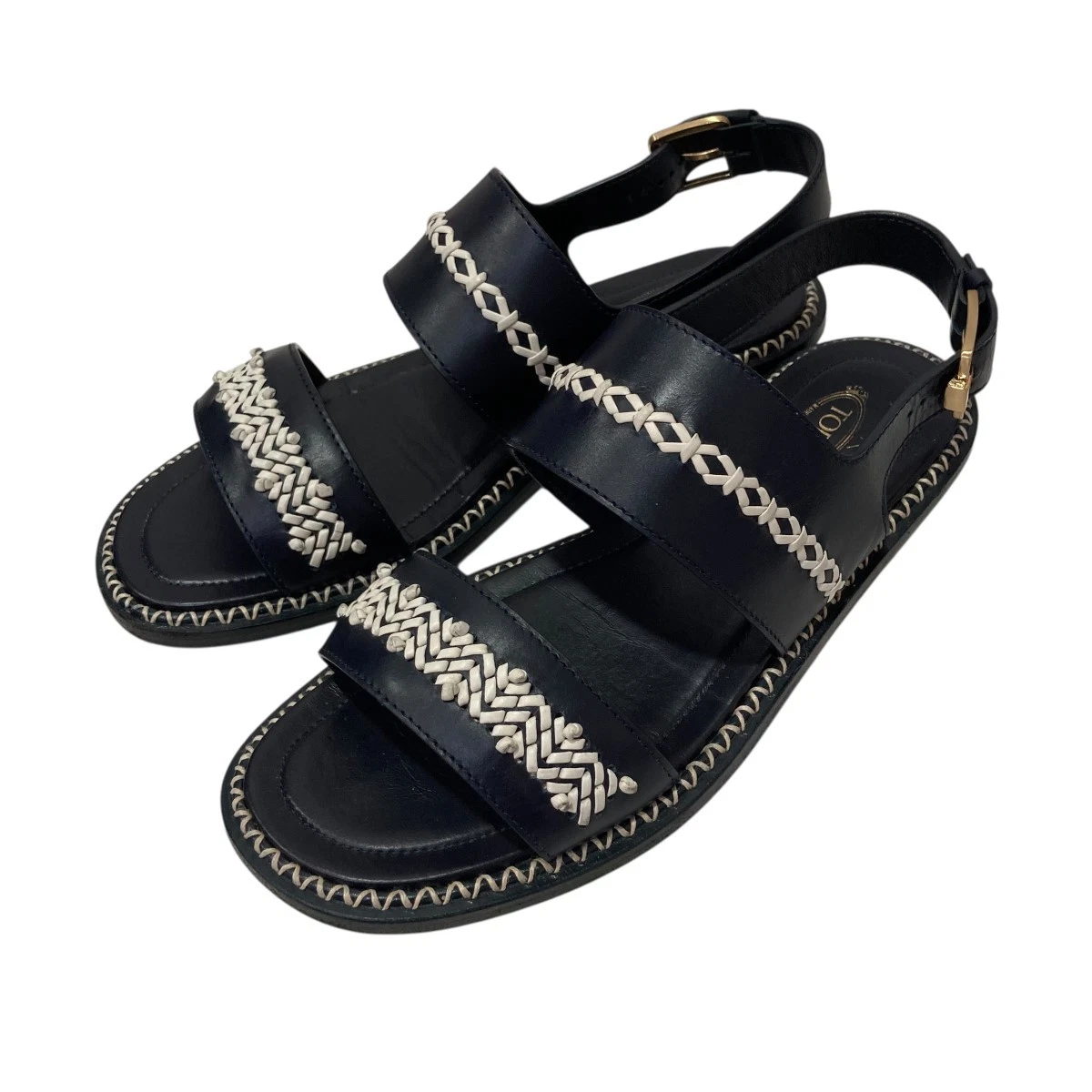 TOD’S sandali mame kurogouchi x TOD'S in pelle colore navy taglia 36 200625 (Mame Kurogouchi x