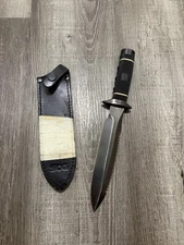 SOG Demo Fixed Blade Knife with Black Tini Blade and Leather Sheath SSD01-L