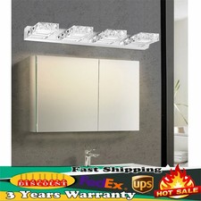 LED 4-Light Bathroom Vanity Light Fixture,Over Mirror Modern Crystal Wall Lamps