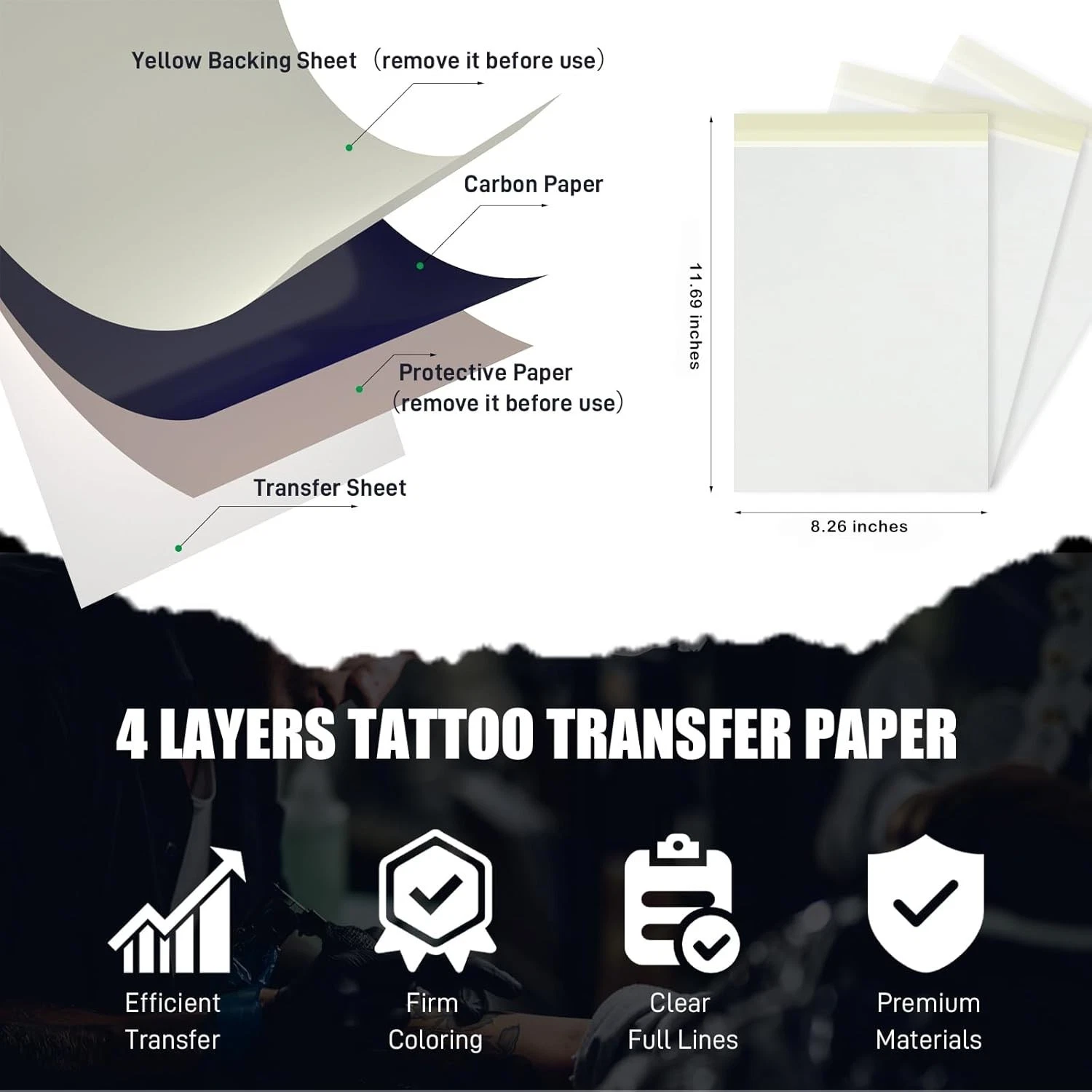 Tattoo Transfer Paper Stencil Carbon Thermal Tracing Hectograph Supplies Sheets - product detail image 2