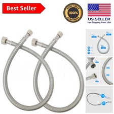 2-Pack 16" Faucet Supply Lines - Braided Stainless Steel, Safe for Water