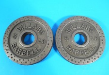 Lot of 2 Billard Dimpled 5Lb Small Diameter Thick Standard Barbell Plates