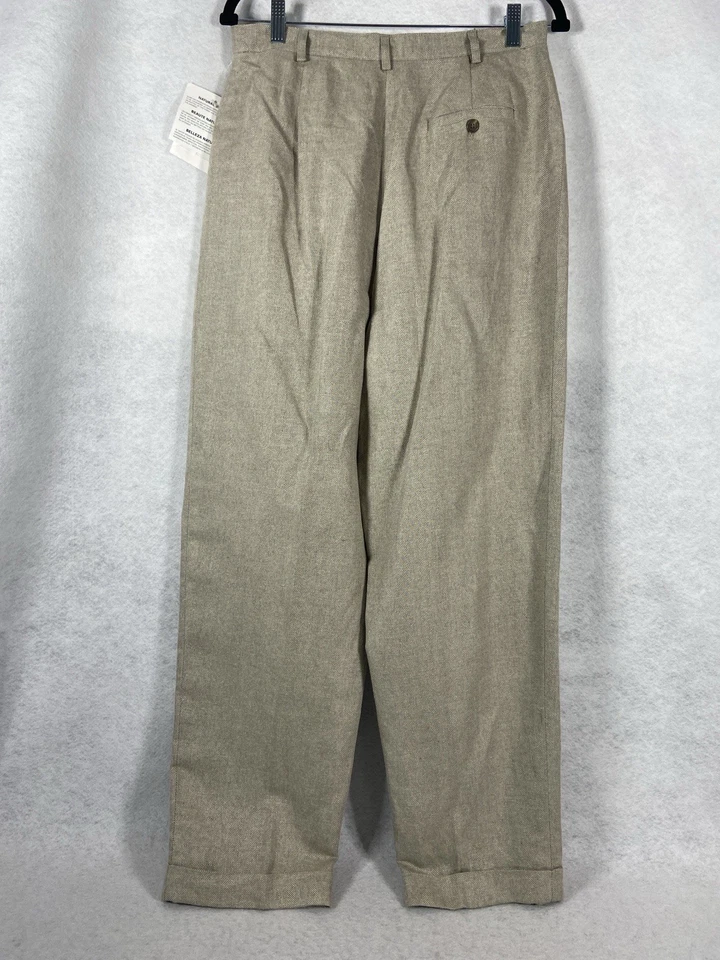 Vintage Lauren Ralph Lauren Pants Women’s 12 Beige  Silk Linen USA Made NWOT - Image 4 of 4