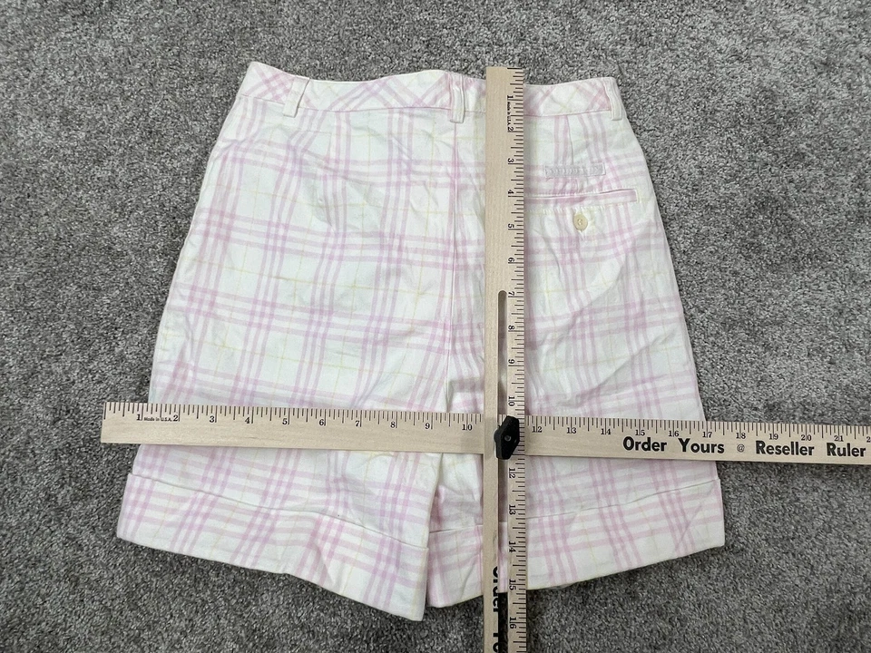 Pantalones Cortos de Golf Burberry Para Mujer 2 Rosa Cuadros Elásticos Algodón Bermudas Chinas Foto 4 de 4