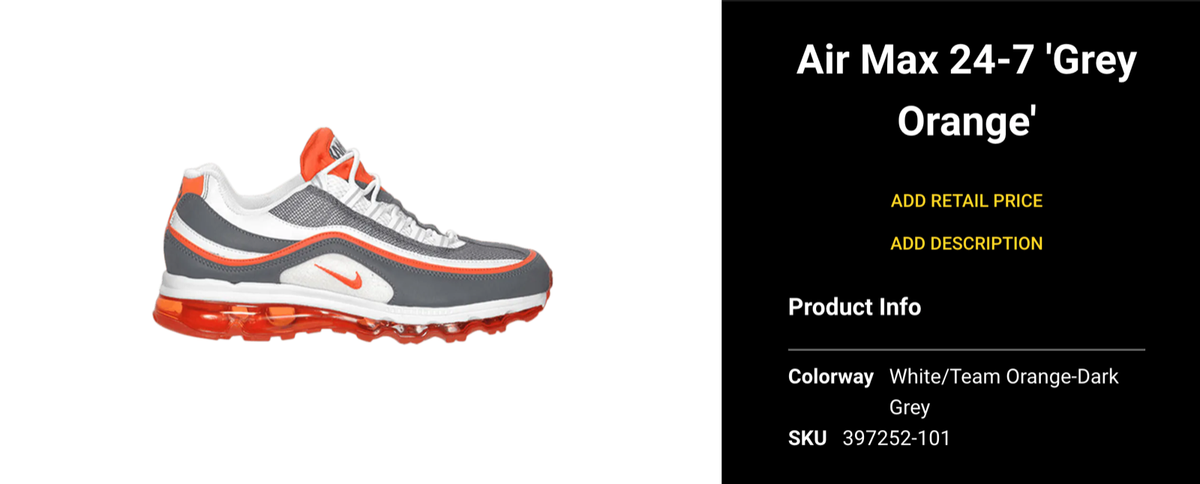 Nike Air Max 24/7 White Team Orange Dark Grey US Men\'s Size 8 [397252-101] Nike Air Max 24/7 White Team Orange Dark Grey US Men main image 4