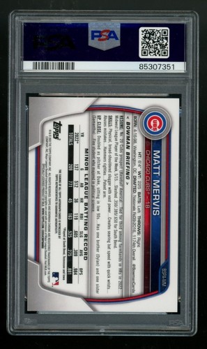 MATT MERVIS 2023 Bowman Chrome Sapphire ORANGE Refractor RC Auto /25 PSA 10 Gem - Picture 2 of 2