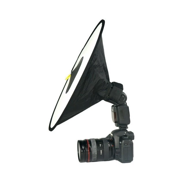 Round Flash Beauty Dish Collapsible Softbox for External Camera Hot Shoe Flash - Image 4 of 4
