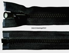 Fermeture Éclair Noir, Réversible Tirette, Chunky Plastique Dents, Ouvert Fin, N