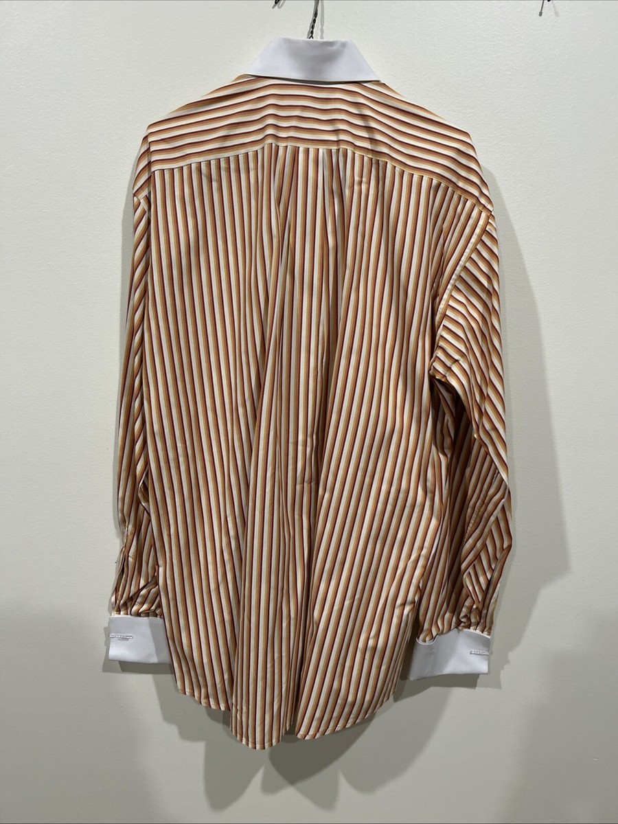 italo mondo men's dress shirt ITALO MONDO Men's Dress Shirt Size 17.5 36-37Long Sleeve Button Front White