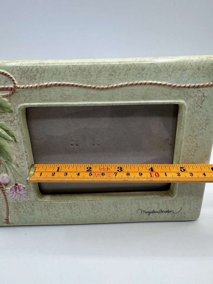 Marco de fotos Hallmark de cerámica firmado Marjolein Bastin jardinería 3,5 x 5" Foto 4 de 4