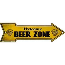 Welcome Beer Zone 2.25"x8" Arrow Magnet Fridge Refrigerator Kitchen Home Door