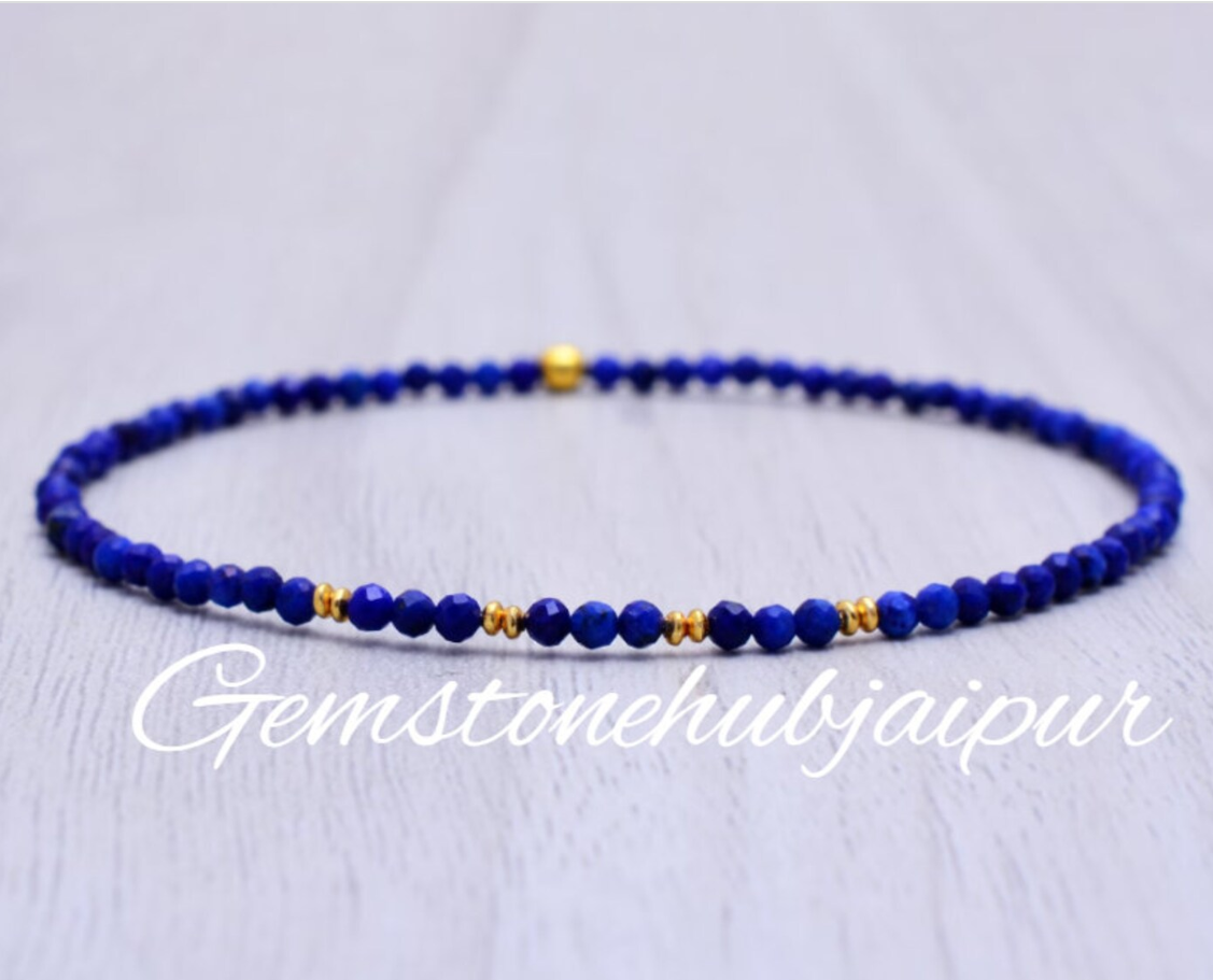 lapis Stretch bracelet gold filled jewelry Womens bracelet Mothers day