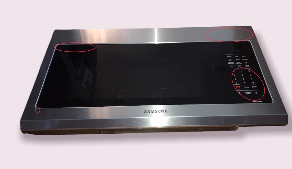NEW Samsung Microwave Door Assembly Only WITH DEFECTS MC17T8000CS