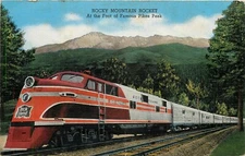 1940s Rocky Mountain Rocket, Rock Island Railroad, Pikes Peak, Colorado Postcard