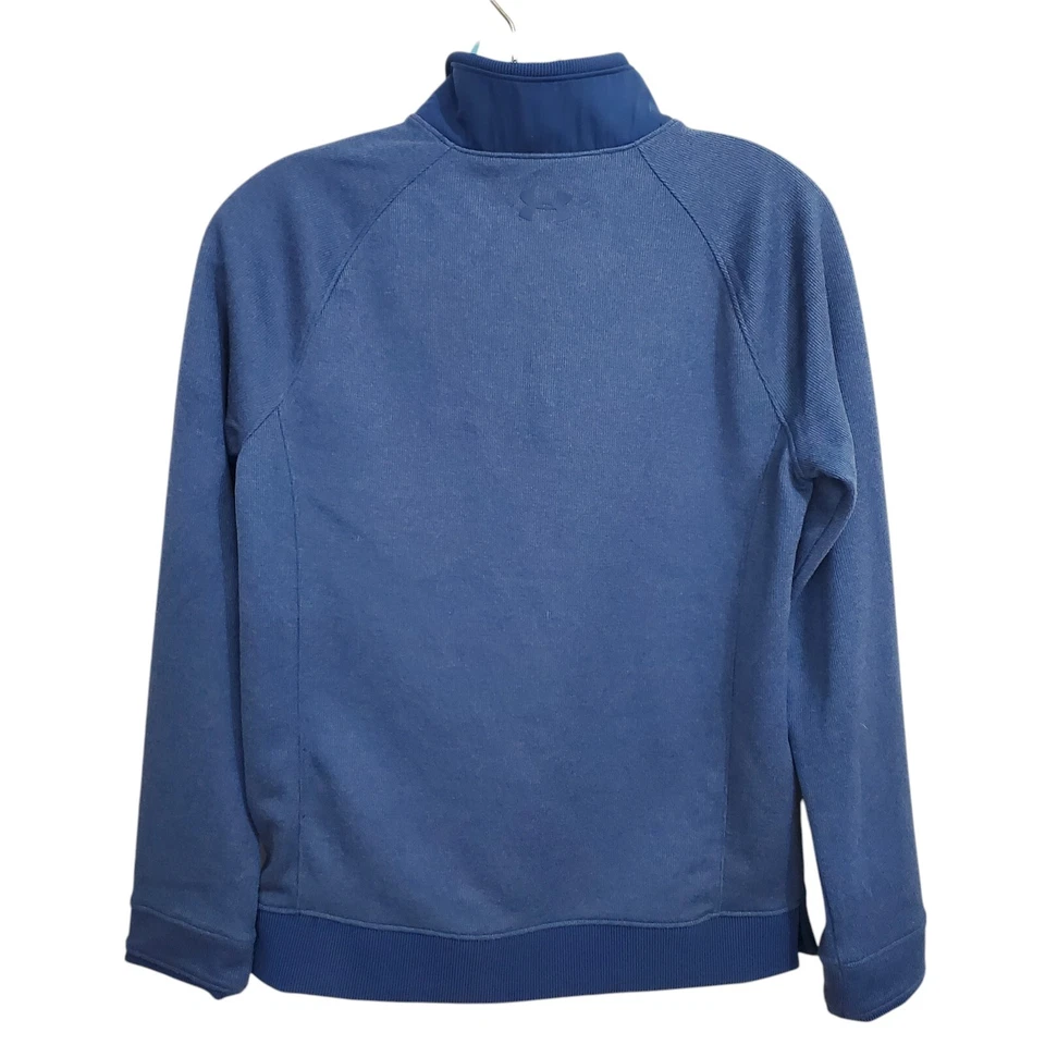 Suéter Pullover Under Armor Polar 1/4 Snap Storm Juvenil L Azul Brezo Acanalado Foto 3 de 4