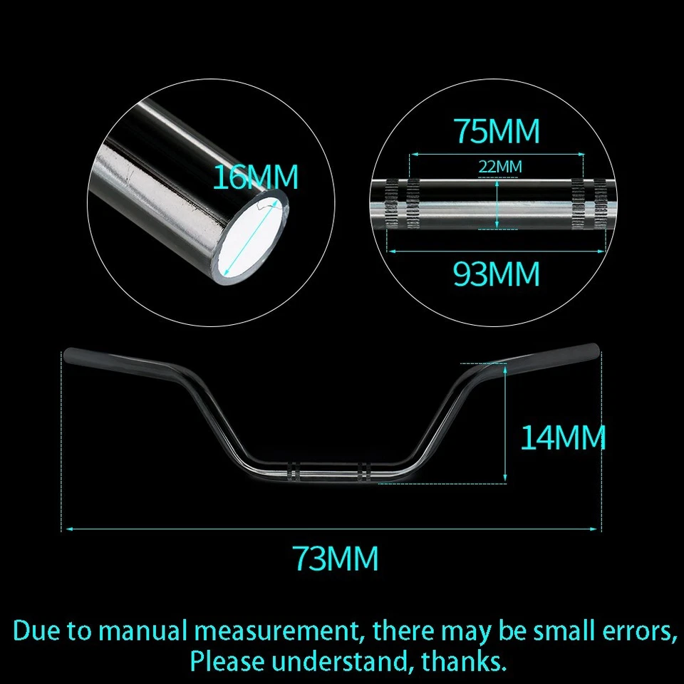 Motorcycle 7/8'' Handlebar 22mm Chrome for Honda Yamaha Kawasaki Suzuki Victory - Image 3 of 4