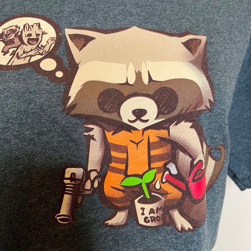 Camiseta I Am Groot Rocket Talla Mediana Azul Manga Corta Guardianes de la Galaxia S - Imagen 3 de 5