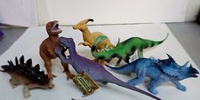 NEW LARGE 6 Pc 9"- 10" Long Dinosaur Action Figures LOT Jurassic Fun T-REX World