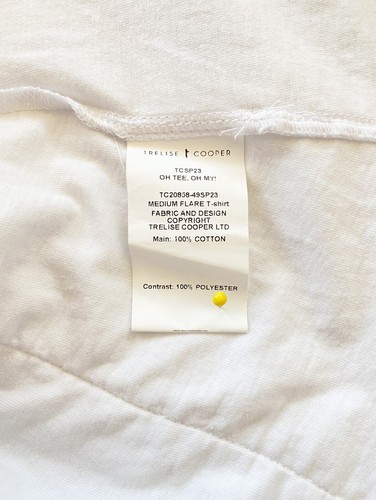 TRELISE COOPER white embellished cotton jersey Oh Tee, Oh My! t-shirt top / sz S - Picture 8 of 8