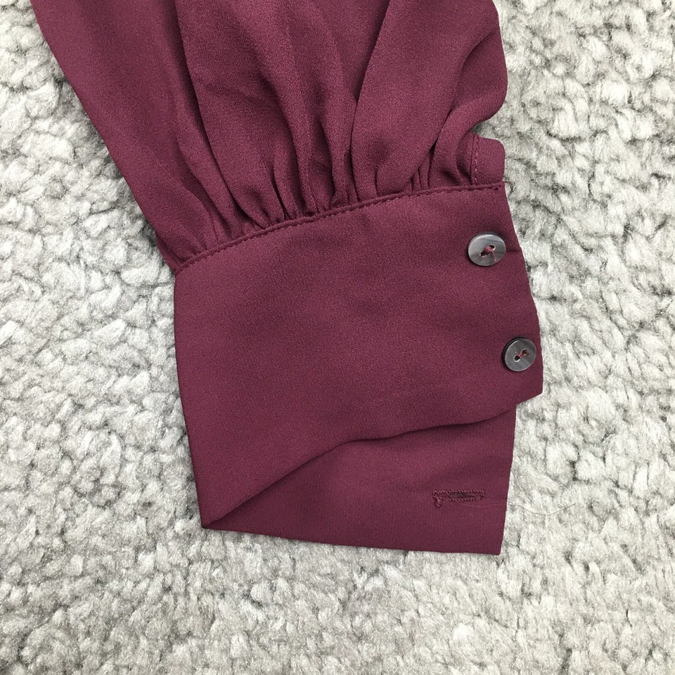 Vestido largo envolvente VICI para mujer talla S borgoña cuello en V lazo delantero manga larga forrado Foto 3 de 4