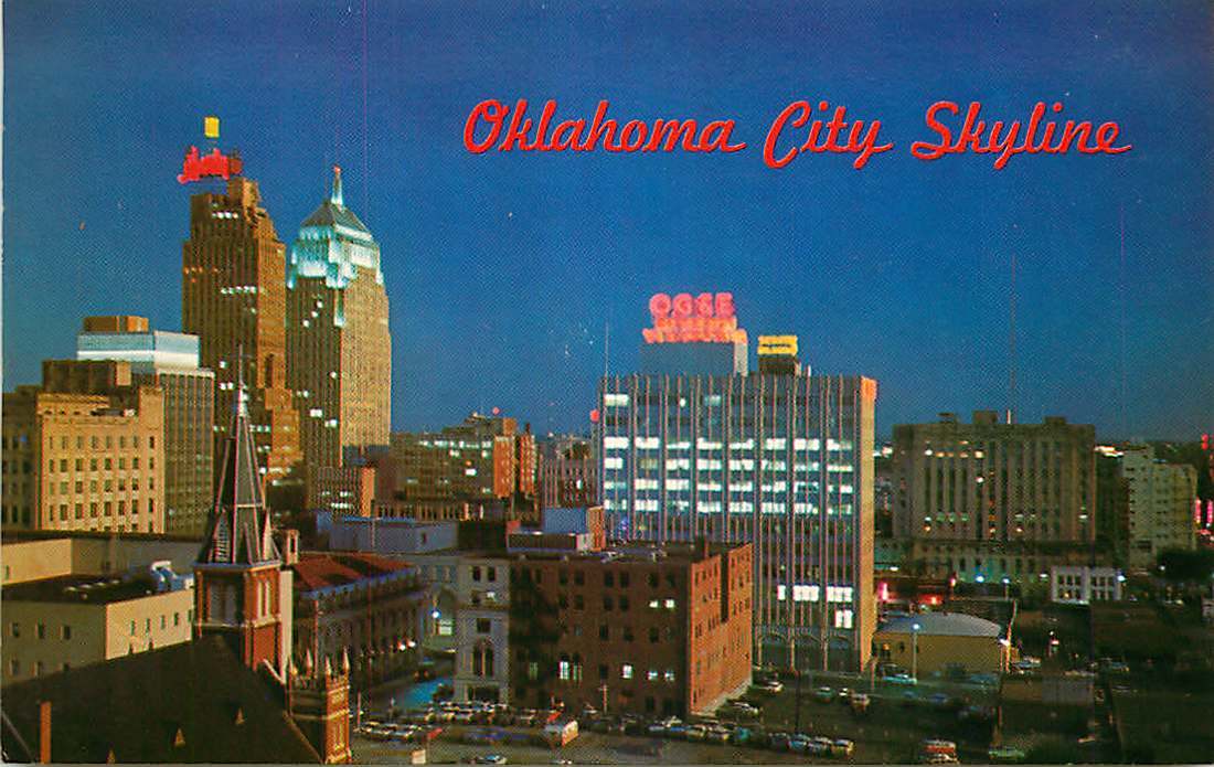 Postcard Skyline View of Oklahoma City, Oklahoma - circa 1950s | eBay