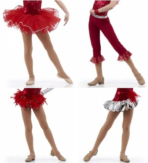 Celebration Bottoms Only Red Jazz Tap Ballet Dance Costume Adult Sizes