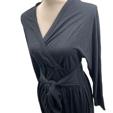 Spiegal Small Black Maxi Dress With Waist Wrap Ties
