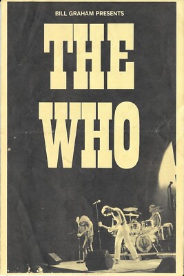 THE WHO  BG  Concert Program 1970 Fillmore Era Berkeley LED ZEPPELIN CSN&Y