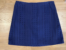 Vineyard Vines Womens Size 10 Navy Blue Caning Eyelet Mini Skirt Summer Preppy