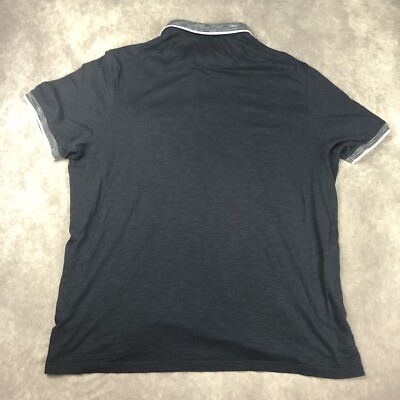 Ted Baker Shirt Mens Size 7 Black Cotton Modal Short Sleeve Polo