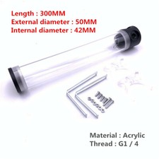 Computer water-cooled acrylic cylindrical water tank 300MM 50MM Side 4 holes