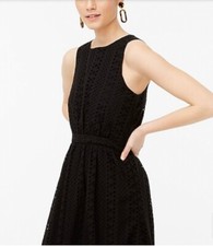 J. Crew Woman's Black Cotton EYELET DRESS SZ 4 NWT