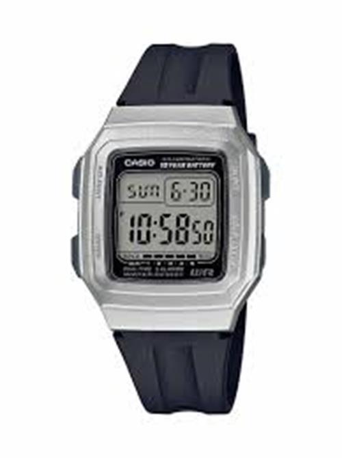 Casio Men's F-201WAM-7AVCF Classic Digital Display Black Silver Casual Watch