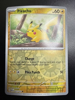 Pikachu 25/165 Common Reverse Holo Cosmos Pokemon Card | eBay