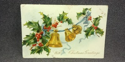 1906 Shawnee Oklahoma Town Cancel Doe Run Missouri Christmas Antique Postcard K5