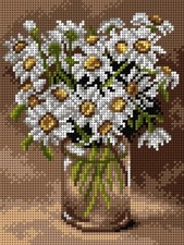 Orchidea Needlepoint canvas for halfstitch without yarn Ox-eye Daisies in a G...