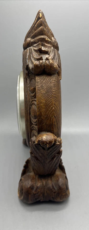 Tiger Oak Wood Resin Mantle Clock Vintage Free-Standing Quartz Movement VGUC - Image 4 of 4