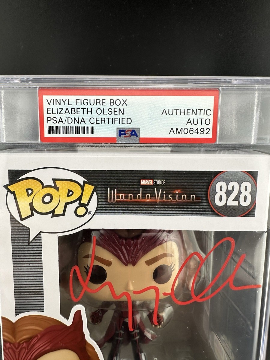 Elizabeth Olsen Signed Scarlet Witch WandaVision Funko Pop 828 PSA