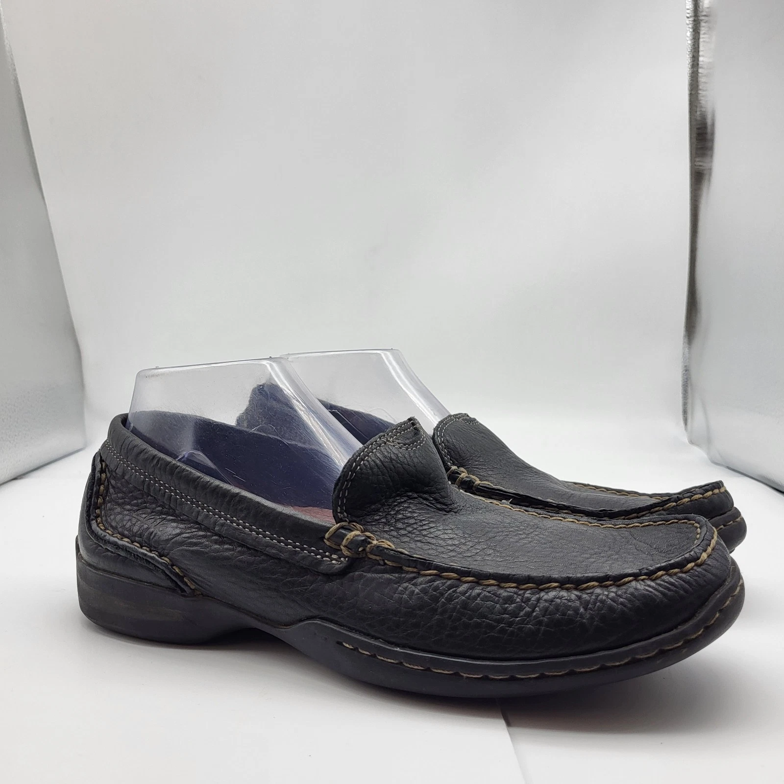 Mocassini Clarks neri in pelle con ciottoli mocassini da guida taglia 9 uomo