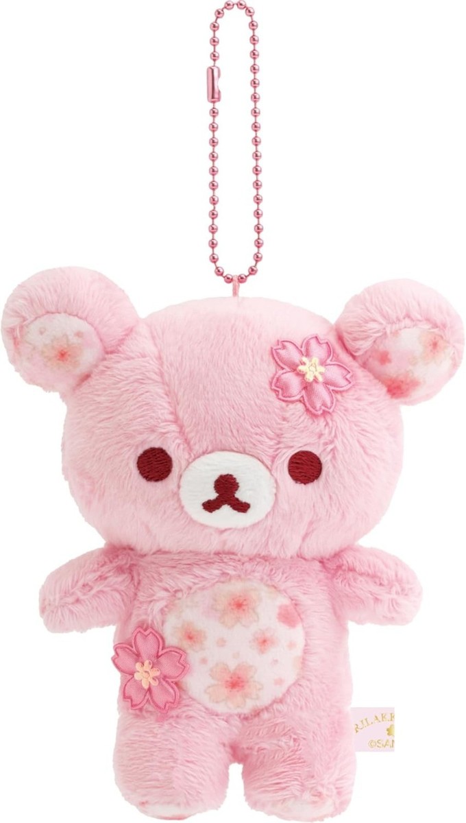 San-X Rilakkuma Sakura Plush Keychain Mascot Hanging Plush MV69301