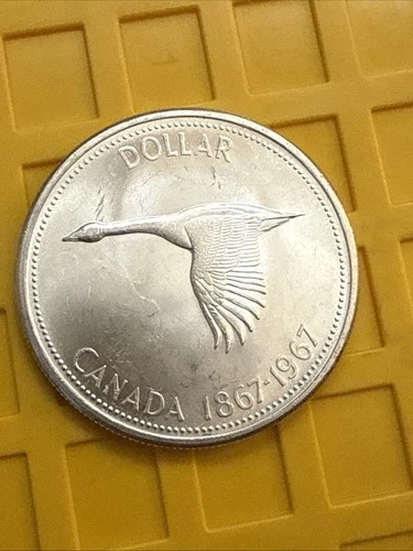 Canada 1967 $1 Silver Centennial Goose Coin KM#70 0.8 Fineness Uncertified E13