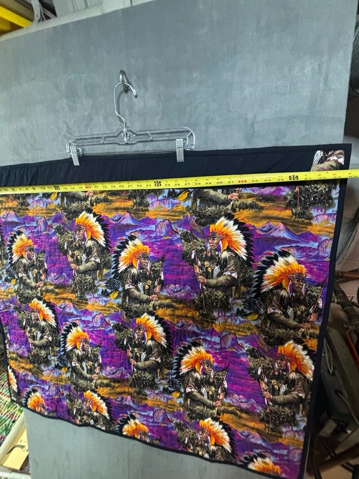 Handmade Southwest Kokopelli Native American Quilted Tapestry Wall Hanging - Image 4 of 4